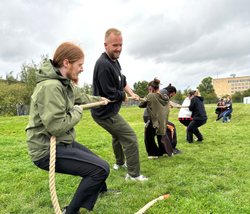 tandem-Olympiade-Tauziehen