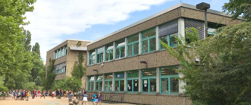 Schulbezogene Sozialarbeit an der Reinhardswald-Grundschule, Berlin Kreuzberg, Schulgebäude Schulbezogene Sozialarbeit an der Reinhardswald-Grundschule, Berlin Kreuzberg, Schulgebäude