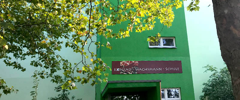 Schulsozialarbeit an der Konrad-Wachsmann-Schule, Integrierte Sekundarschule, Berlin Marzahn-Hellersdorf, Eingang Schulsozialarbeit an der Konrad-Wachsmann-Schule, Integrierte Sekundarschule, Berlin Marzahn-Hellersdorf, Eingang