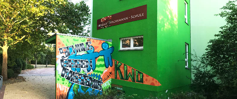 Schulsozialarbeit an der Konrad-Wachsmann-Schule, Integrierte Sekundarschule, Berlin Marzahn-Hellersdorf, Graffiti Schulsozialarbeit an der Konrad-Wachsmann-Schule, Integrierte Sekundarschule, Berlin Marzahn-Hellersdorf, Graffiti