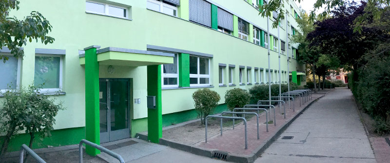 Schulsozialarbeit an der Konrad-Wachsmann-Schule, Integrierte Sekundarschule, Berlin Marzahn-Hellersdorf, Schulgebäude Schulsozialarbeit an der Konrad-Wachsmann-Schule, Integrierte Sekundarschule, Berlin Marzahn-Hellersdorf, Schulgebäude
